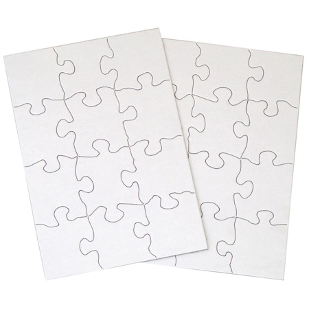Actividad 5.5 x 8 in. Blank Puzzle, White, 12 Piece AC2626224